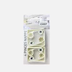 PINCE A NAPPE DE TABLE BLANC – 4PCS
