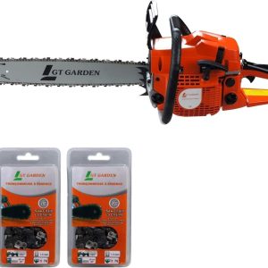 Tronçonneuse thermique GT Garden 58 cm3, 3.5 CV, Guide 50 cm, 2 chaînes