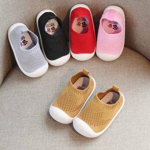 Chaussures respirantes antidérapantes pour bébés, filles et garçons, chaussures confortables à mailles et semelles souples pour les premiers pas des nourrissons