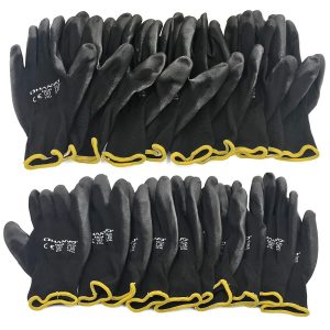 10 Pairs PU Nitrile Safety Coating Work Gloves Palm Coated Gloves Mechanic Working Gloves have CE Certificated EN388