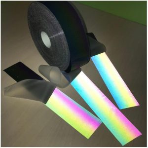 1 Meter Length Reflective Iridescence Colorful Strip Night Reflective Rainbow Effect Warning Tape Hot Ironed On the Clothing
