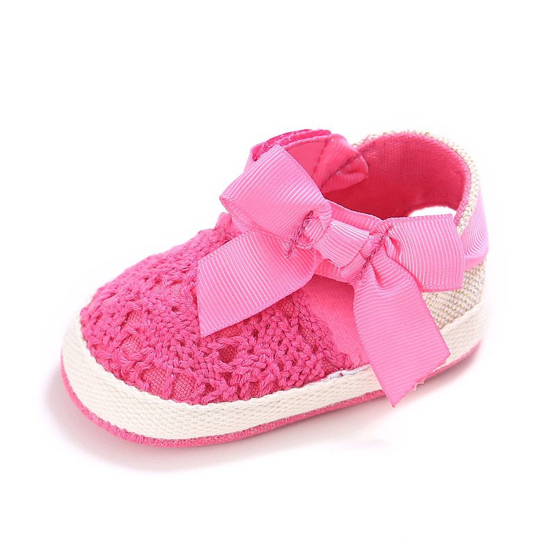 WONBO – Chaussures avec gros noeud tricoté pour bébé fille,pour nouveau-né, douces et très légères, style Mary Jane, robe de danseuse ballerine, collection printemps et été, – Image 8