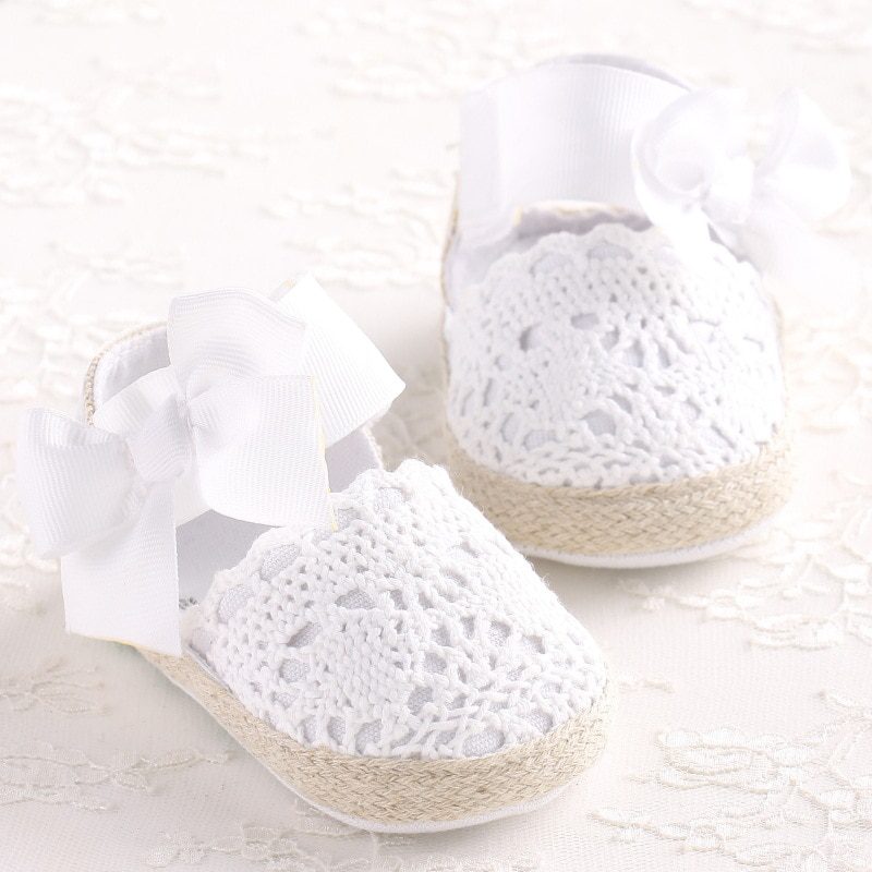 WONBO – Chaussures avec gros noeud tricoté pour bébé fille,pour nouveau-né, douces et très légères, style Mary Jane, robe de danseuse ballerine, collection printemps et été, – Image 2
