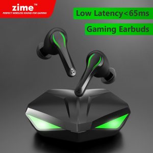 Zime – écouteurs sans fil Bluetooth TWS, oreillettes de jeu, faible latence 65ms, avec micro, son basse, positionnement, PUBG